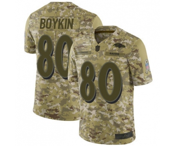 Ravens #80 Miles Boykin Camo Men's Stitched Football Limited 2018 Salute To Service Jersey