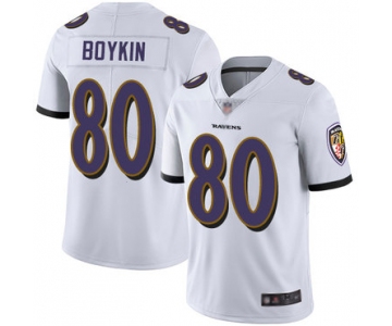 Ravens #80 Miles Boykin White Men's Stitched Football Vapor Untouchable Limited Jersey