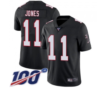 Falcons #11 Julio Jones Black Alternate Men's Stitched Football 100th Season Vapor Limited Jersey