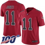 Falcons #11 Julio Jones Red Men's Stitched Football Limited Rush 100th Season Jersey