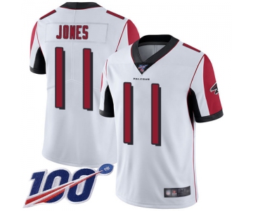 Falcons #11 Julio Jones White Men's Stitched Football 100th Season Vapor Limited Jersey