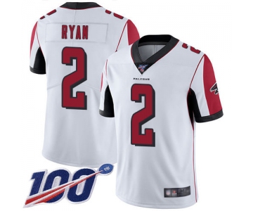 Falcons #2 Matt Ryan White Men's Stitched Football 100th Season Vapor Limited Jersey