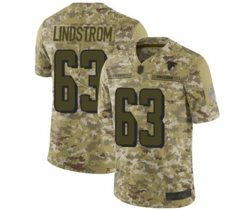 Falcons #63 Chris Lindstrom Camo Men's Stitched Football Limited 2018 Salute To Service Jersey