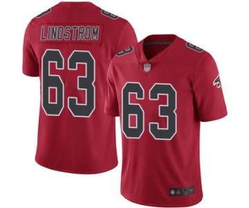 Falcons #63 Chris Lindstrom Red Men's Stitched Football Limited Rush Jersey