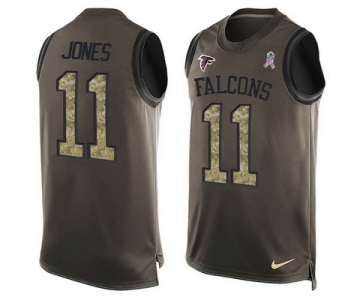Men's Atlanta Falcons #11 Julio Jones Green Salute to Service Hot Pressing Player Name & Number Nike NFL Tank Top Jersey