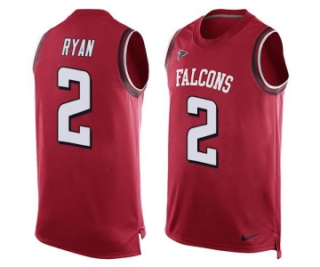 Men's Atlanta Falcons #2 Matt Ryan Red Hot Pressing Player Name & Number Nike NFL Tank Top Jersey