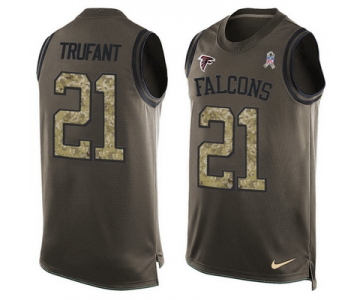 Men's Atlanta Falcons #21 Desmond Trufant Green Salute to Service Hot Pressing Player Name & Number Nike NFL Tank Top Jersey