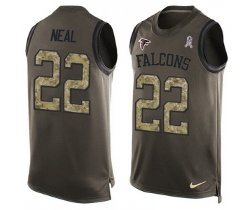 Men's Atlanta Falcons #22 Keanu Neal Green Salute to Service Hot Pressing Player Name & Number Nike NFL Tank Top Jersey