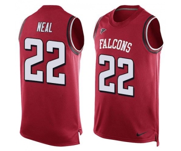 Men's Atlanta Falcons #22 Keanu Neal Red Hot Pressing Player Name & Number Nike NFL Tank Top Jersey