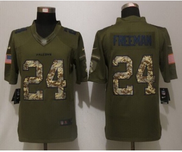 Men's Atlanta Falcons #24 Devonta Freeman Green Salute To Service 2015 NFL Nike Limited Jersey
