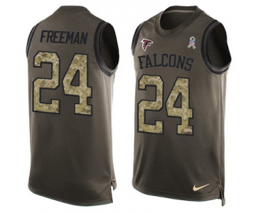 Men's Atlanta Falcons #24 Devonta Freeman Green Salute to Service Hot Pressing Player Name & Number Nike NFL Tank Top Jersey