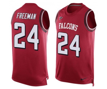 Men's Atlanta Falcons #24 Devonta Freeman Red Hot Pressing Player Name & Number Nike NFL Tank Top Jersey