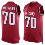 Men's Atlanta Falcons #70 Jake Matthews Red Hot Pressing Player Name & Number Nike NFL Tank Top Jersey