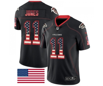Nike Atlanta Falcons #11 Julio Jones Black Men's Stitched NFL Limited Rush USA Flag Jersey