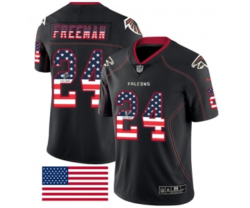 Nike Atlanta Falcons #24 Devonta Freeman Black Men's Stitched NFL Limited Rush USA Flag Jersey
