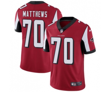 Nike Atlanta Falcons #70 Jake Matthews Red Team Color Men's Stitched NFL Vapor Untouchable Limited Jersey