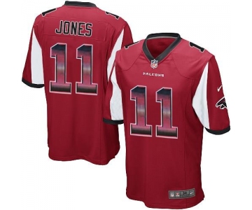 Nike Falcons #11 Julio Jones Red Team Color Men's Stitched NFL Limited Strobe Jersey