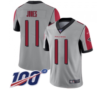 Nike Falcons #11 Julio Jones Silver Men's Stitched NFL Limited Inverted Legend 100th Season Jersey