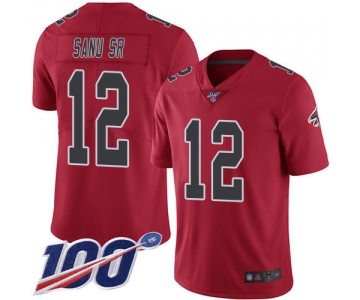 Nike Falcons #12 Mohamed Sanu Sr Red Men's Stitched NFL Limited Rush 100th Season Jersey