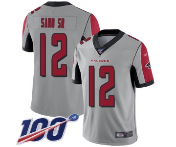 Nike Falcons #12 Mohamed Sanu Sr Silver Men's Stitched NFL Limited Inverted Legend 100th Season Jersey