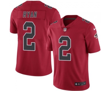 Nike Falcons #2 Matt Ryan Red Men's Stitched NFL Limited Rush Jersey