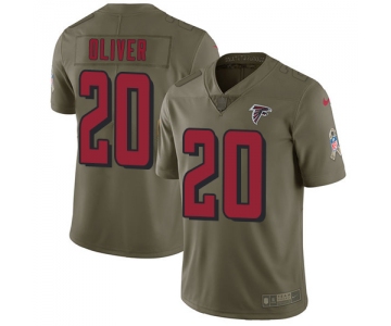 Nike Falcons #20 Isaiah Oliver Olive Men's Stitched NFL Limited 2017 Salute To Service Jersey