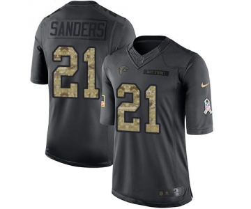 Nike Falcons #21 Deion Sanders Black Men's Stitched NFL Limited 2016 Salute To Service Jersey