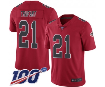 Nike Falcons #21 Desmond Trufant Red Men's Stitched NFL Limited Rush 100th Season Jersey