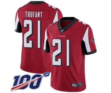 Nike Falcons #21 Desmond Trufant Red Team Color Men's Stitched NFL 100th Season Vapor Limited Jersey