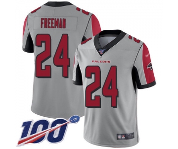 Nike Falcons #24 Devonta Freeman Silver Men's Stitched NFL Limited Inverted Legend 100th Season Jersey