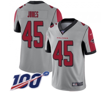 Nike Falcons #45 Deion Jones Silver Men's Stitched NFL Limited Inverted Legend 100th Season Jersey
