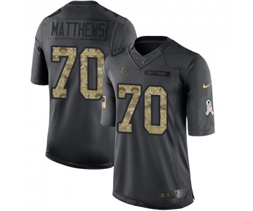 Nike Falcons #70 Jake Matthews Black Men's Stitched NFL Limited 2016 Salute To Service Jersey