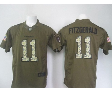 Men's Arizona Cardinals #11 Larry Fitzgerald Green Salute To Service 2015 NFL Nike Limited Jersey