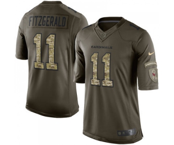 Men's Arizona Cardinals 11 Larry Fitzgerald Nike Green Salute To Service Limited Jersey