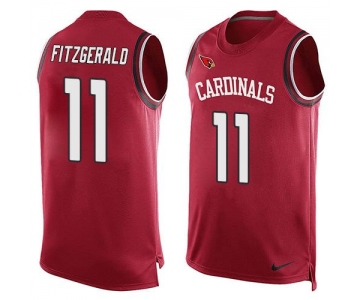 Men's Arizona Cardinals #11 Larry Fitzgerald Red Hot Pressing Player Name & Number Nike NFL Tank Top Jersey