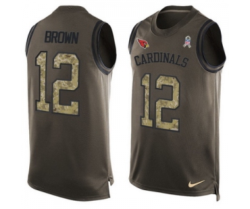 Men's Arizona Cardinals #12 John Brown Green Salute to Service Hot Pressing Player Name & Number Nike NFL Tank Top Jersey