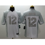 Men's Arizona Cardinals #12 John Brown White Platinum NFL Nike Limited Jersey