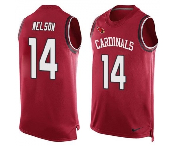 Men's Arizona Cardinals #14 J.J. Nelson Red Hot Pressing Player Name & Number Nike NFL Tank Top Jersey