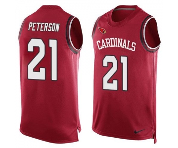 Men's Arizona Cardinals #21 Patrick Peterson Red Hot Pressing Player Name & Number Nike NFL Tank Top Jersey