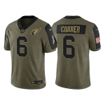 Men's Arizona Cardinals #6 James Conner 2021 Salute To Service Olive Limited Jersey