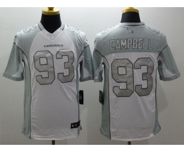 Men's Arizona Cardinals #93 Calais Campbell White Platinum NFL Nike Limited Jersey