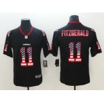 Nike Arizona Cardinals #11 Larry Fitzgerald Black USA Flag Fashion Color Rush Limited Jersey