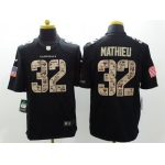 Nike Arizona Cardinals #32 Tyrann Mathieu Salute to Service Black Limited Jersey