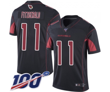 Nike Cardinals #11 Larry Fitzgerald Black Men's Stitched NFL Limited Rush 100th Season Jersey
