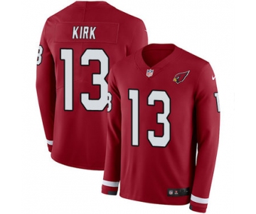 Nike Cardinals #13 Christian Kirk Red Team Color Men's Stitched NFL Limited Therma Long Sleeve Jersey