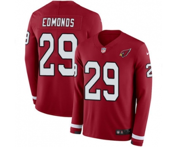 Nike Cardinals #29 Chase Edmonds Red Team Color Men's Stitched NFL Limited Therma Long Sleeve Jersey