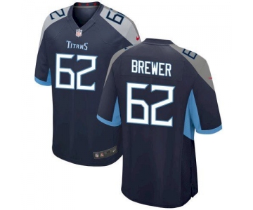 Men's Tennessee Titans #62 Aaron Brewer Navy Game Nike Jersey