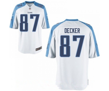 Men's Tennessee Titans #87 Eric Decker White Road Stitched NFL Nike Game Jersey