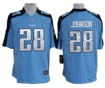 Nike Tennessee Titans #28 Chris Johnson Light Blue Game Jersey