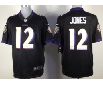 Nike Baltimore Ravens #12 Jacoby Jones Black Game Jersey